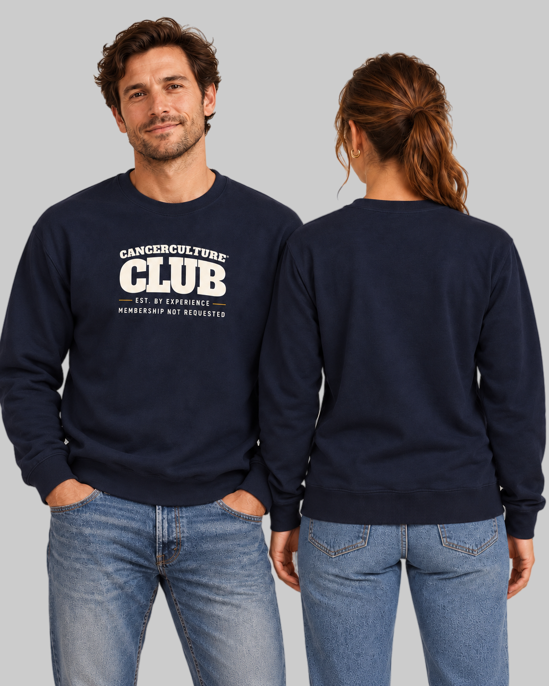 CancerCulture® Club Sweatshirt, White Text (Front Print)