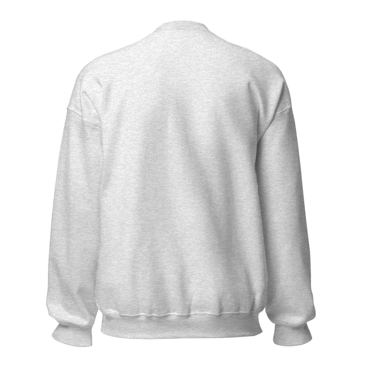 CancerCulture® Club crewneck sweatshirt, black text front print, Ash, back view – cancer survivor gift