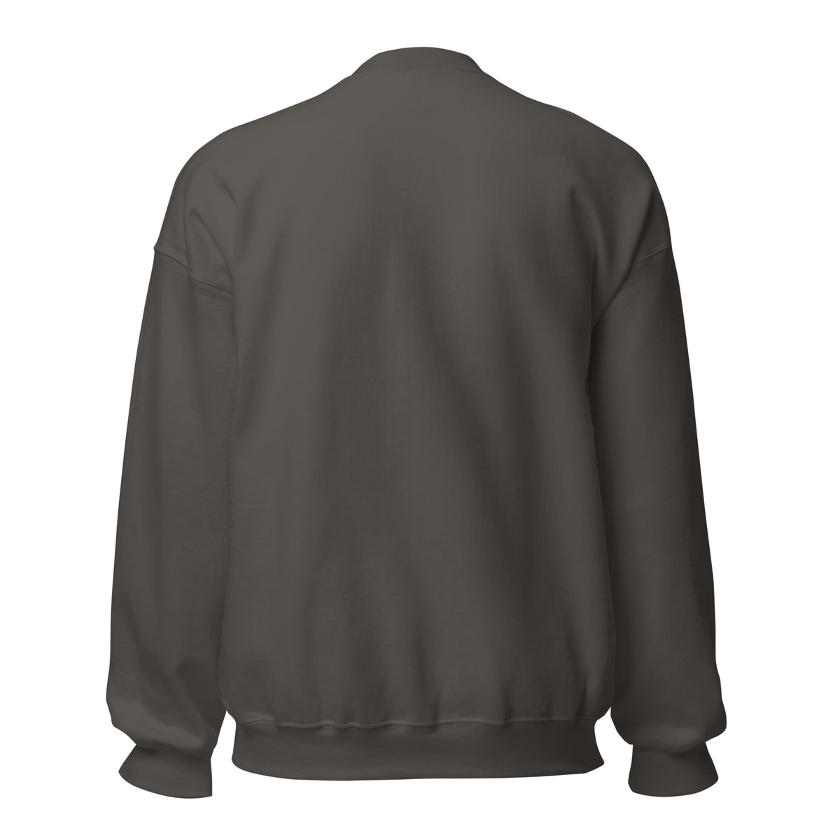 CancerCulture® Club crewneck sweatshirt, white text front print, Charcoal, back view – cancer survivor gift