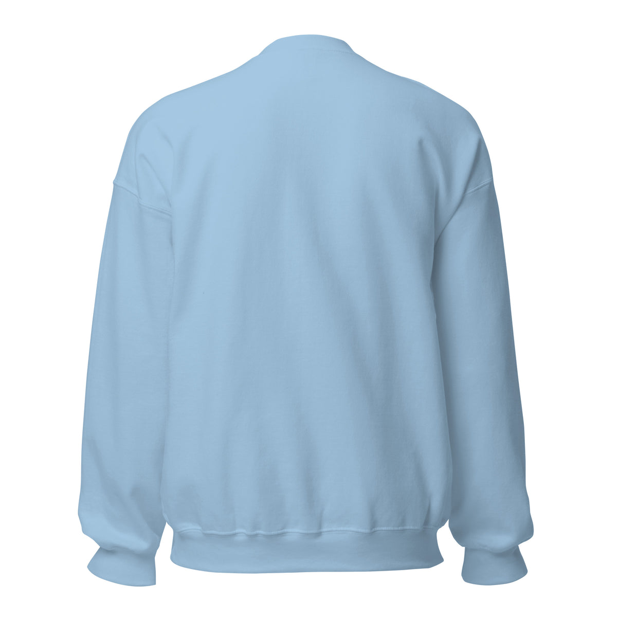 CancerCulture® Club crewneck sweatshirt, black text front print, Light Blue, back view – cancer survivor gift
