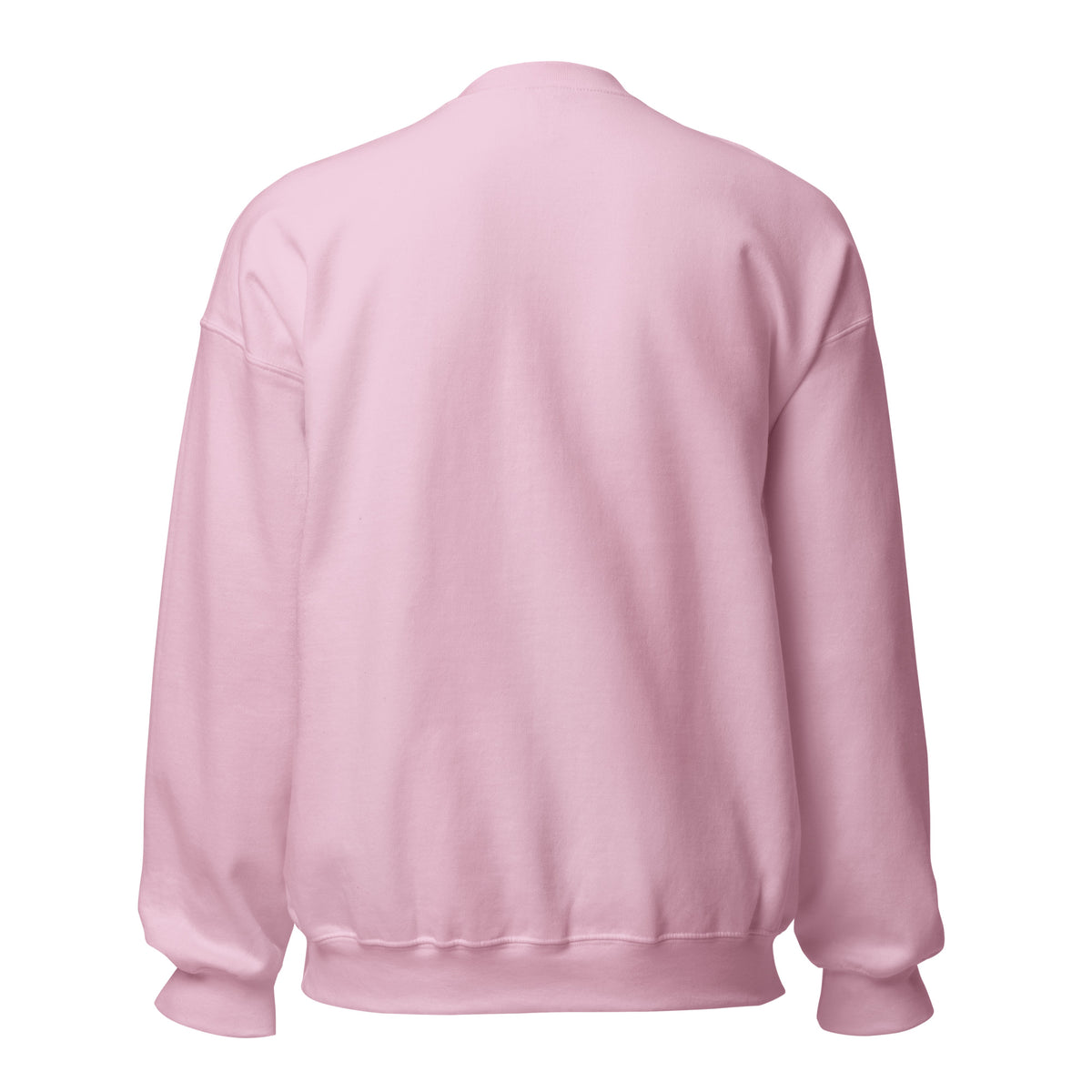 CancerCulture® Club crewneck sweatshirt, black text front print, Light Pink, back view – cancer survivor gift
