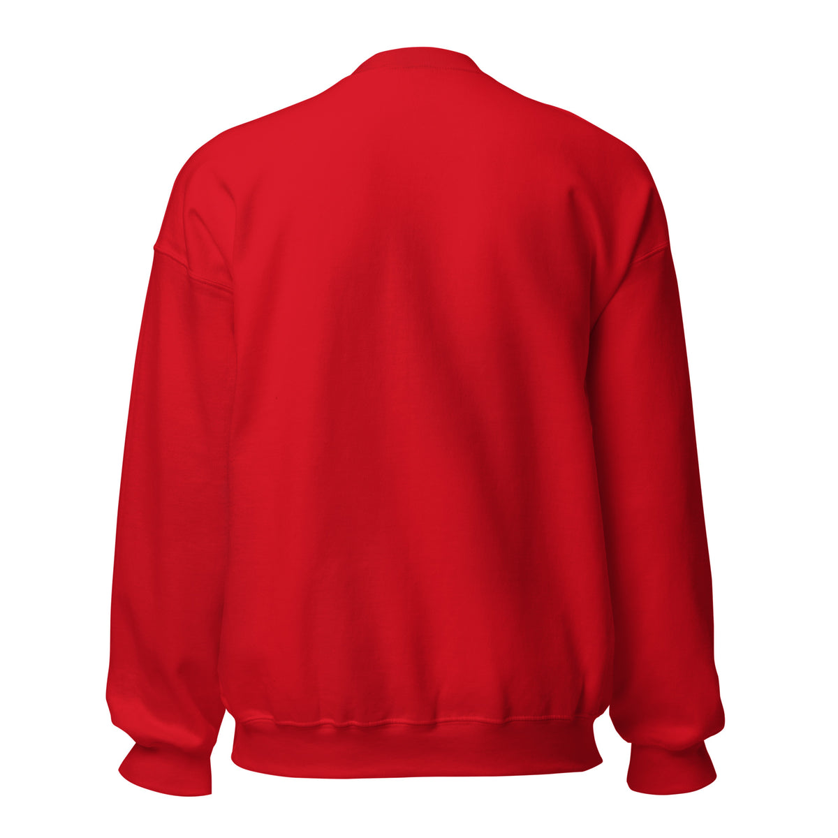 CancerCulture® Club crewneck sweatshirt, white text front print, Red, back view – cancer survivor gift
