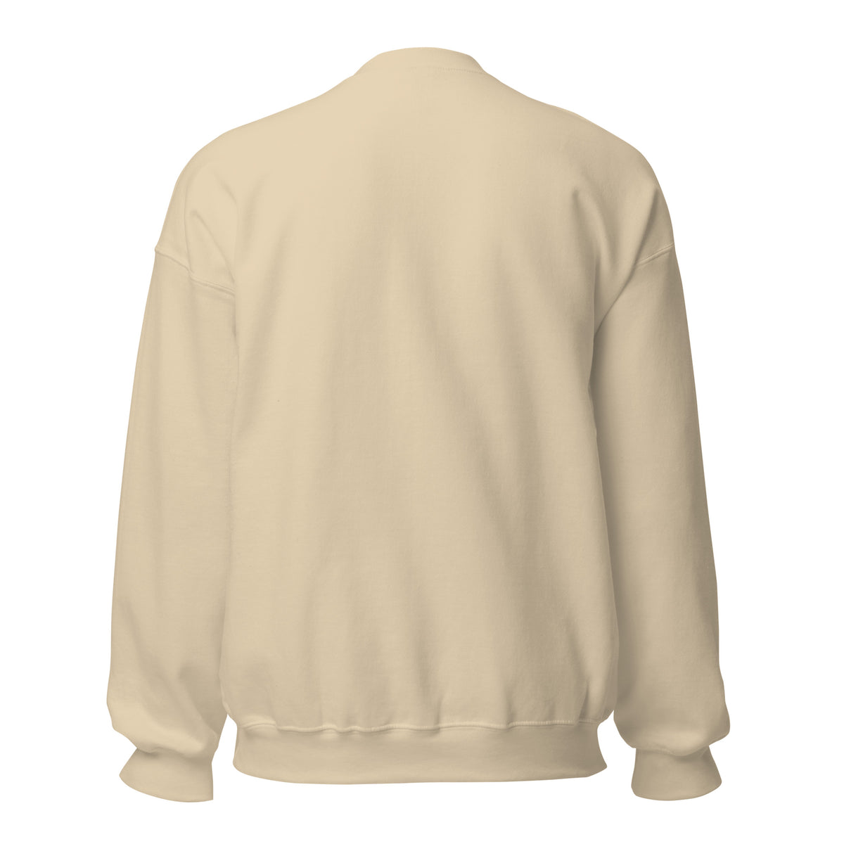 CancerCulture® Club crewneck sweatshirt, black text front print, Sand, back view – cancer survivor gift