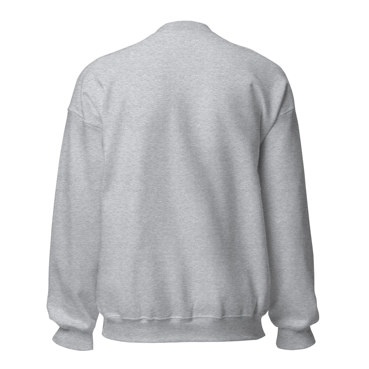 CancerCulture® Club crewneck sweatshirt, black text front print, Sport Grey, back view – cancer survivor gift