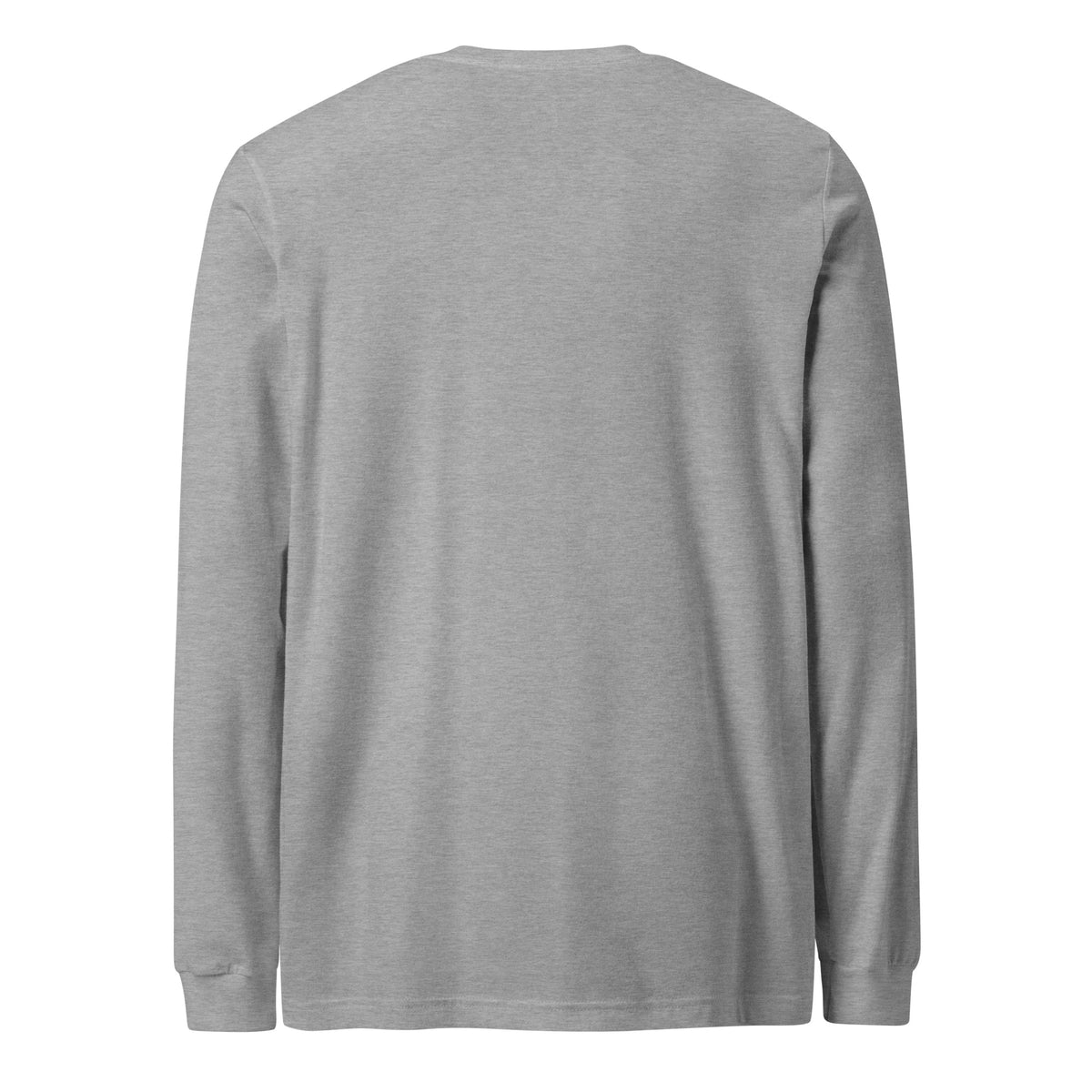 CancerCulture® Club long sleeve, black text front print, Athletic Heather, back view – cancer survivor gift
