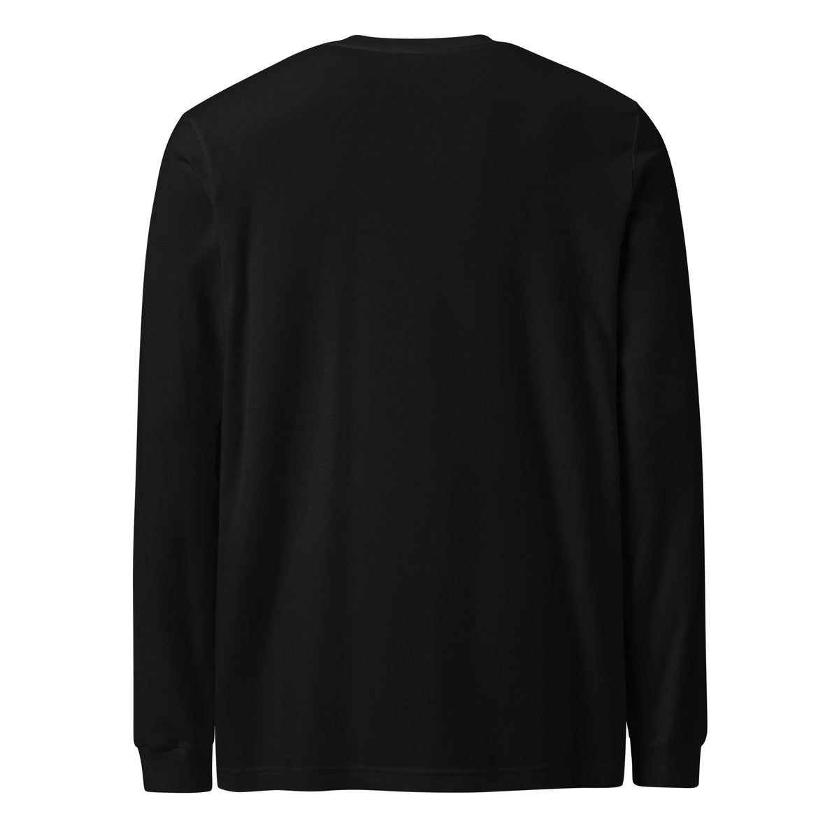 CancerCulture® Club long sleeve, white text front print, Black, back view – cancer survivor gift