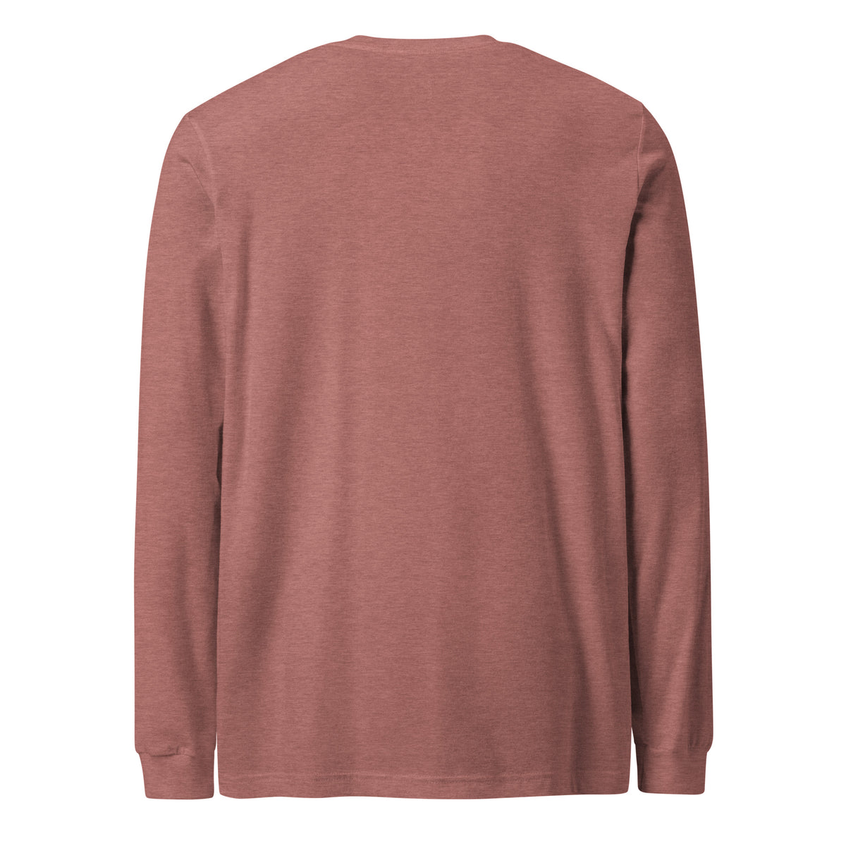CancerCulture® Club long sleeve, black text front print, Heather Mauve, back view – cancer survivor gift