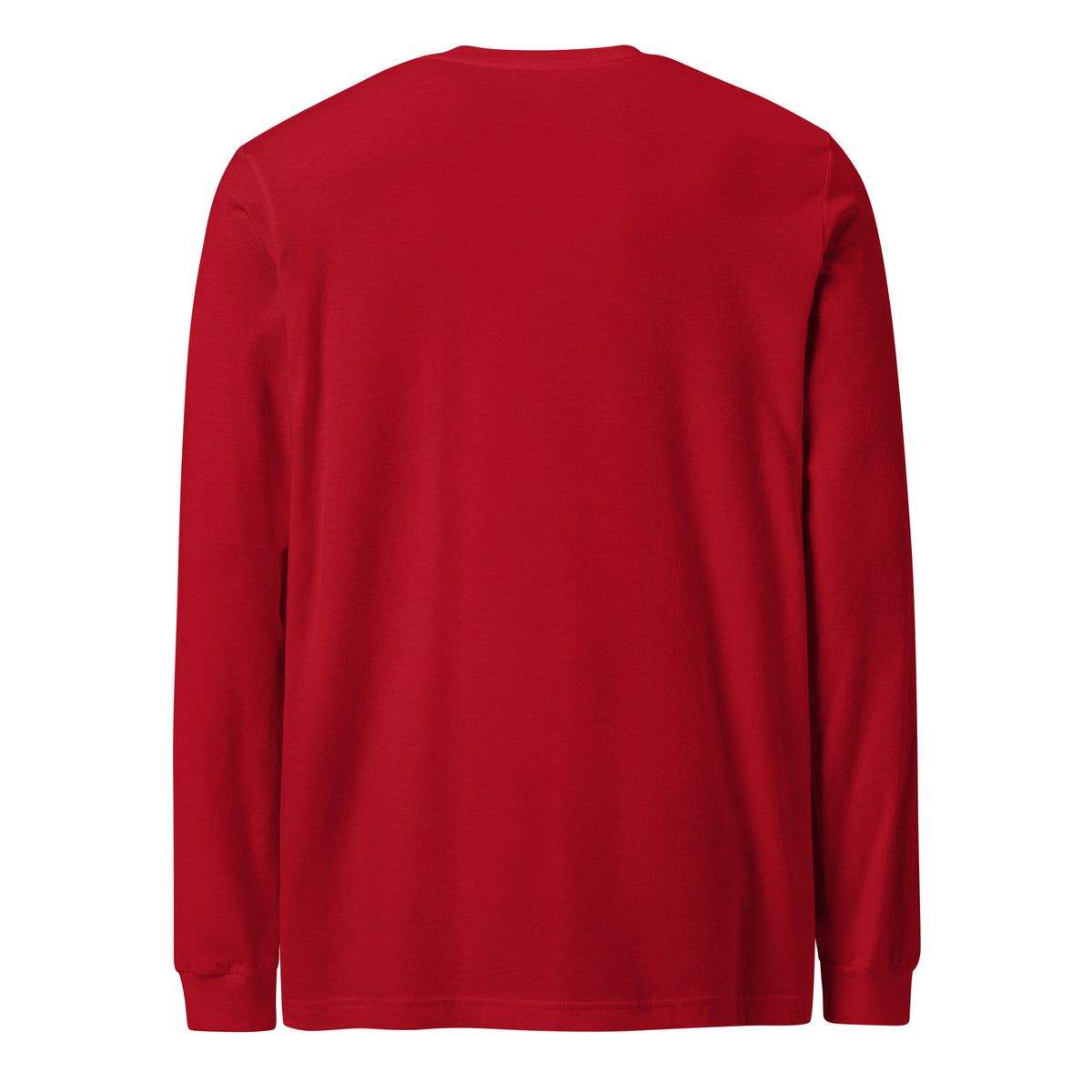 CancerCulture® Club long sleeve, white text front print, Red, back view – cancer survivor gift