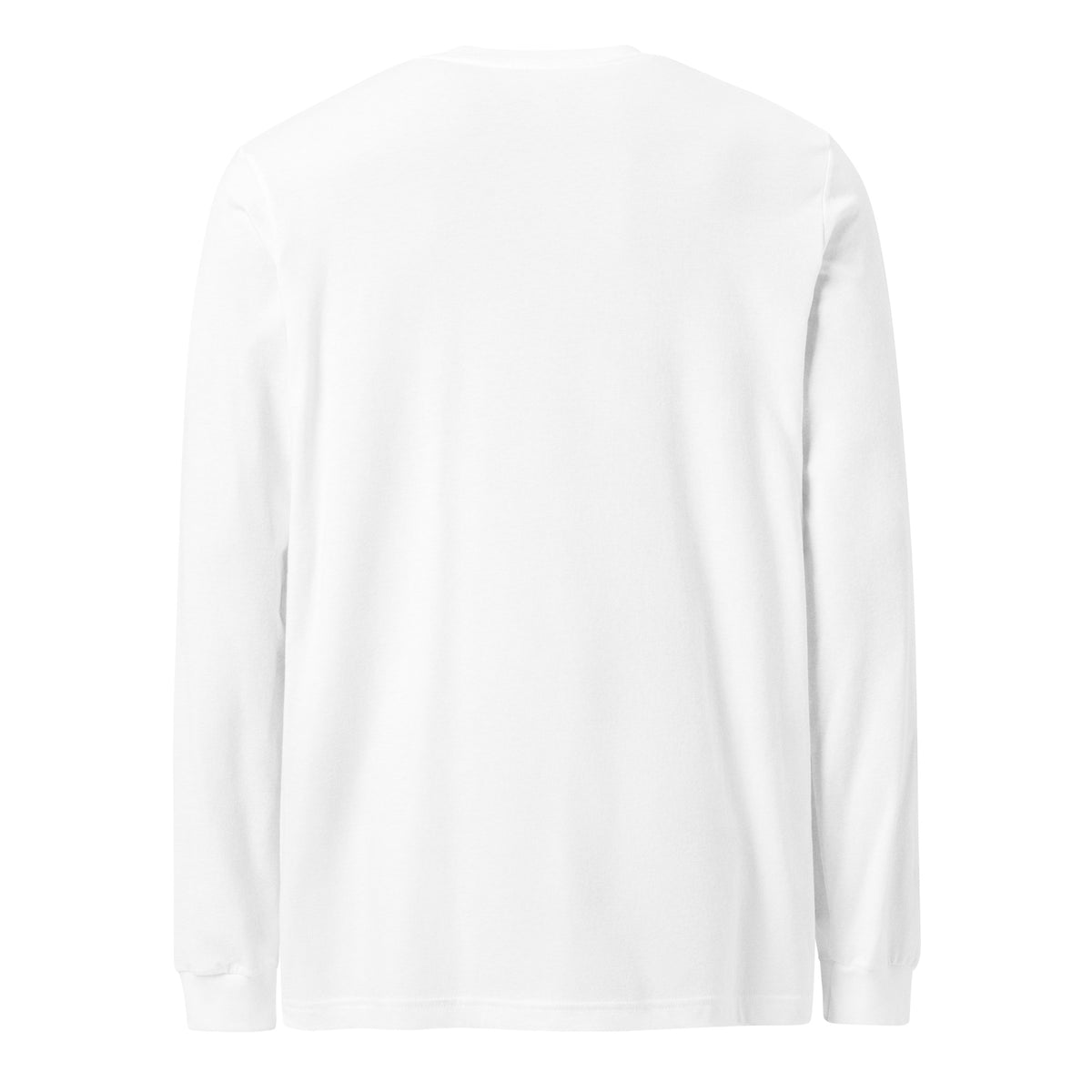 CancerCulture® Club long sleeve, black text front print, White, back view – cancer survivor gift