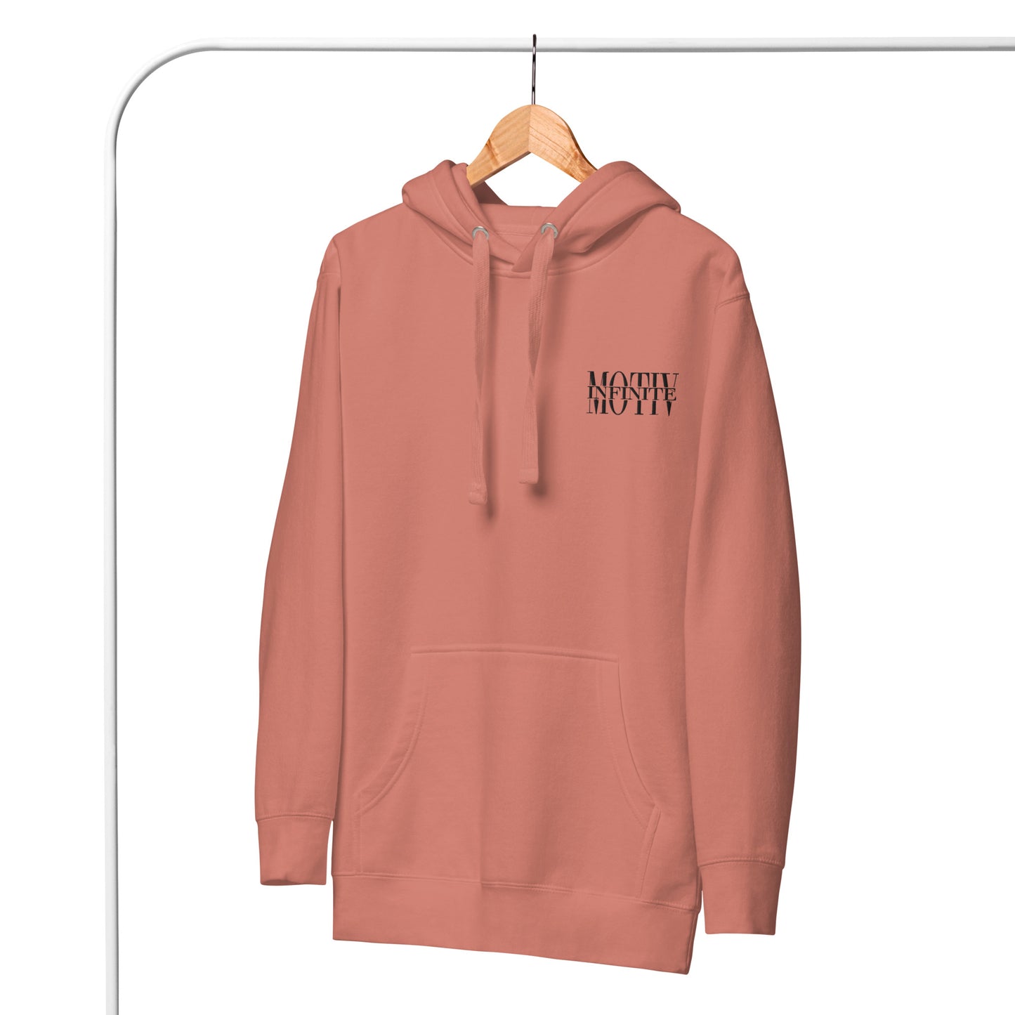 Unisex Stacked Motiv Black Text Hoodie by Infinite Motiv | Cozy, Casual layering for Every Season | Support Cancer Awareness
