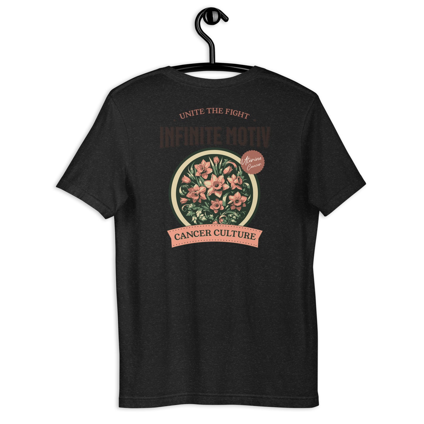Unisex Uterine Cancer Flower Embroidered T-shirt