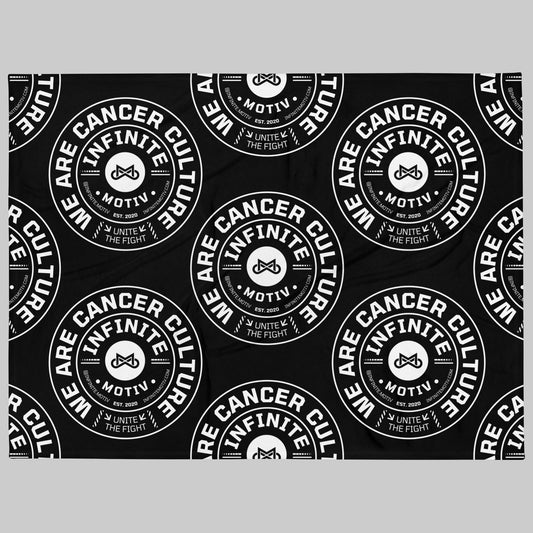 We are Cancer Culture throw blanket flat full-print on gray