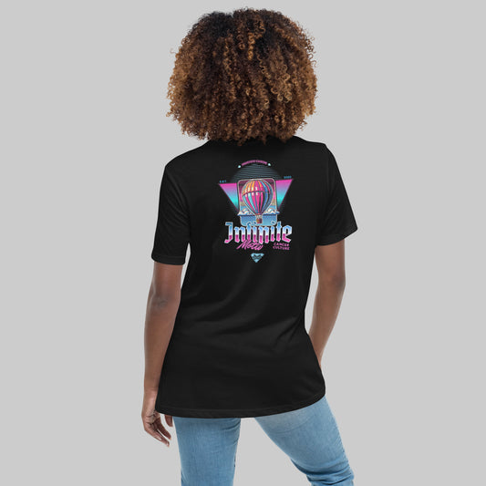 Women's Prostate Cancer Awareness, Support Research, Show Your Solidarity, Gift for Her, black, back view on woman model, INFINITE motiv